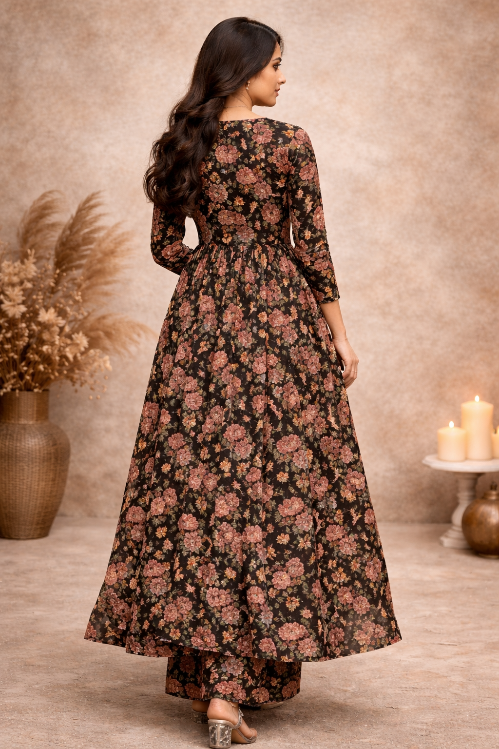 Women’s Floral Printed Anarkali Kurta Set with Dupatta | Soft Lightweight Fabric | Elegant Ethnic Wear for Festive, Casual & Occasion Wear