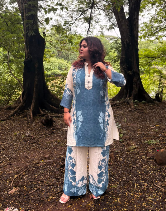 Khwaabh Ada Indigo Floral Co-ord Set