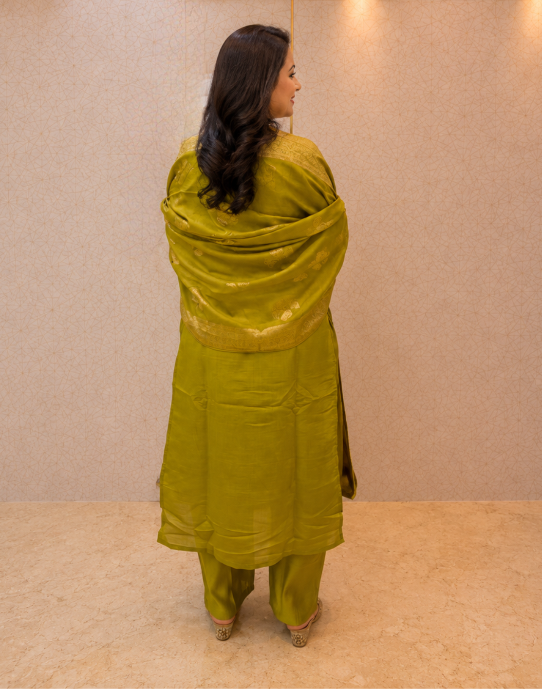 Aarohi – Green Silk 3-Piece Suit