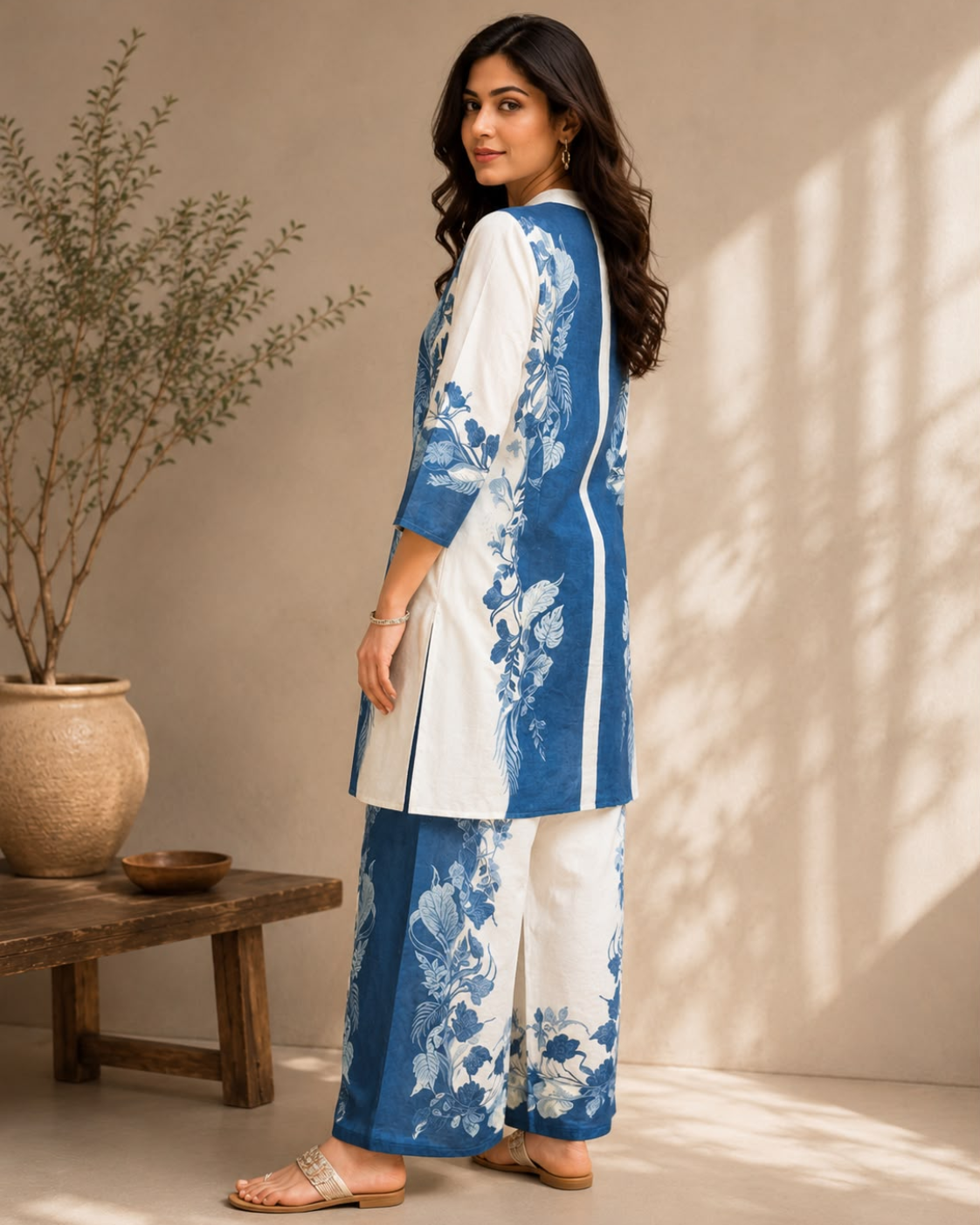 Ada — Indigo Floral Co-ord Set