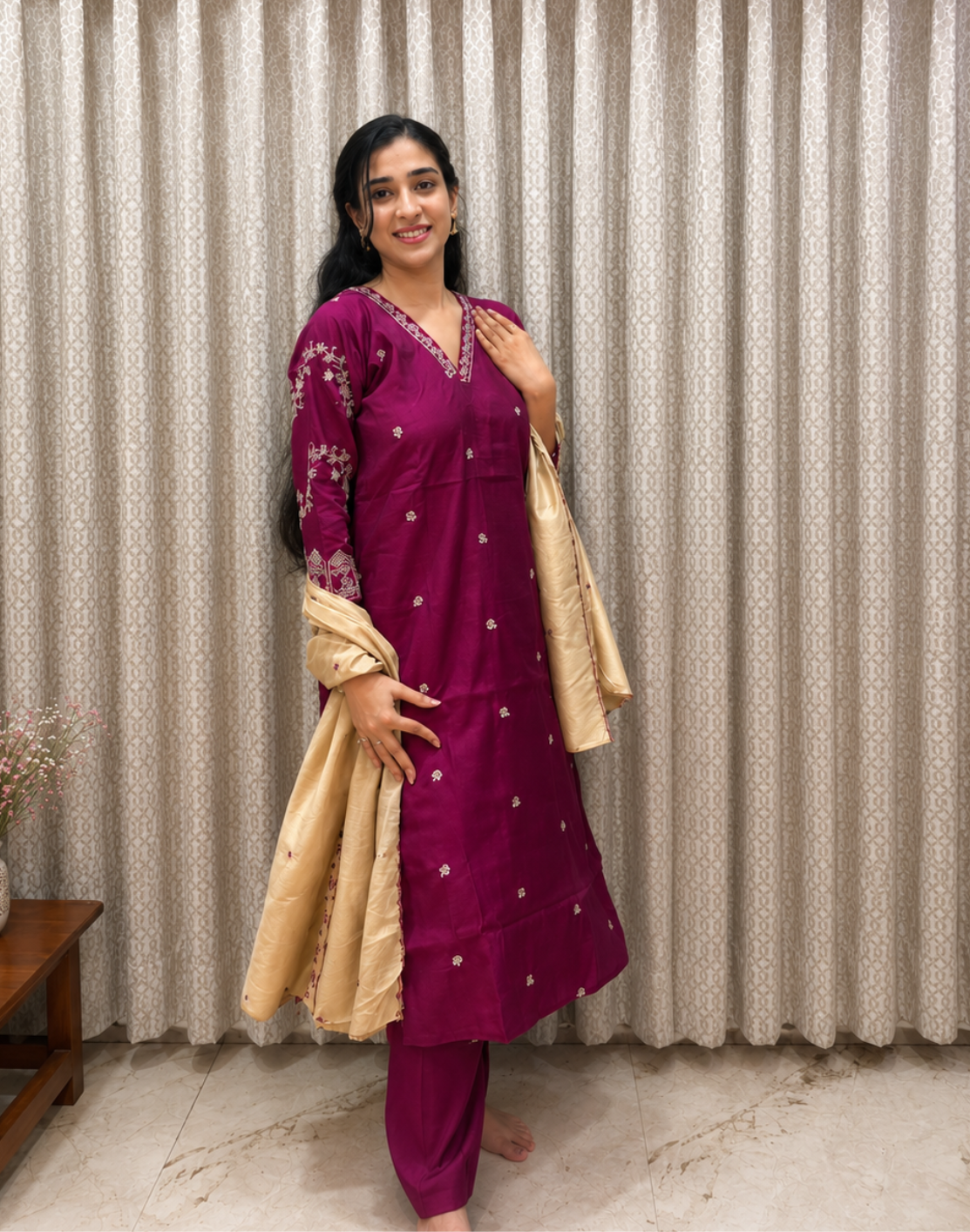 Mehrun – Pure Silk Embroidered Set